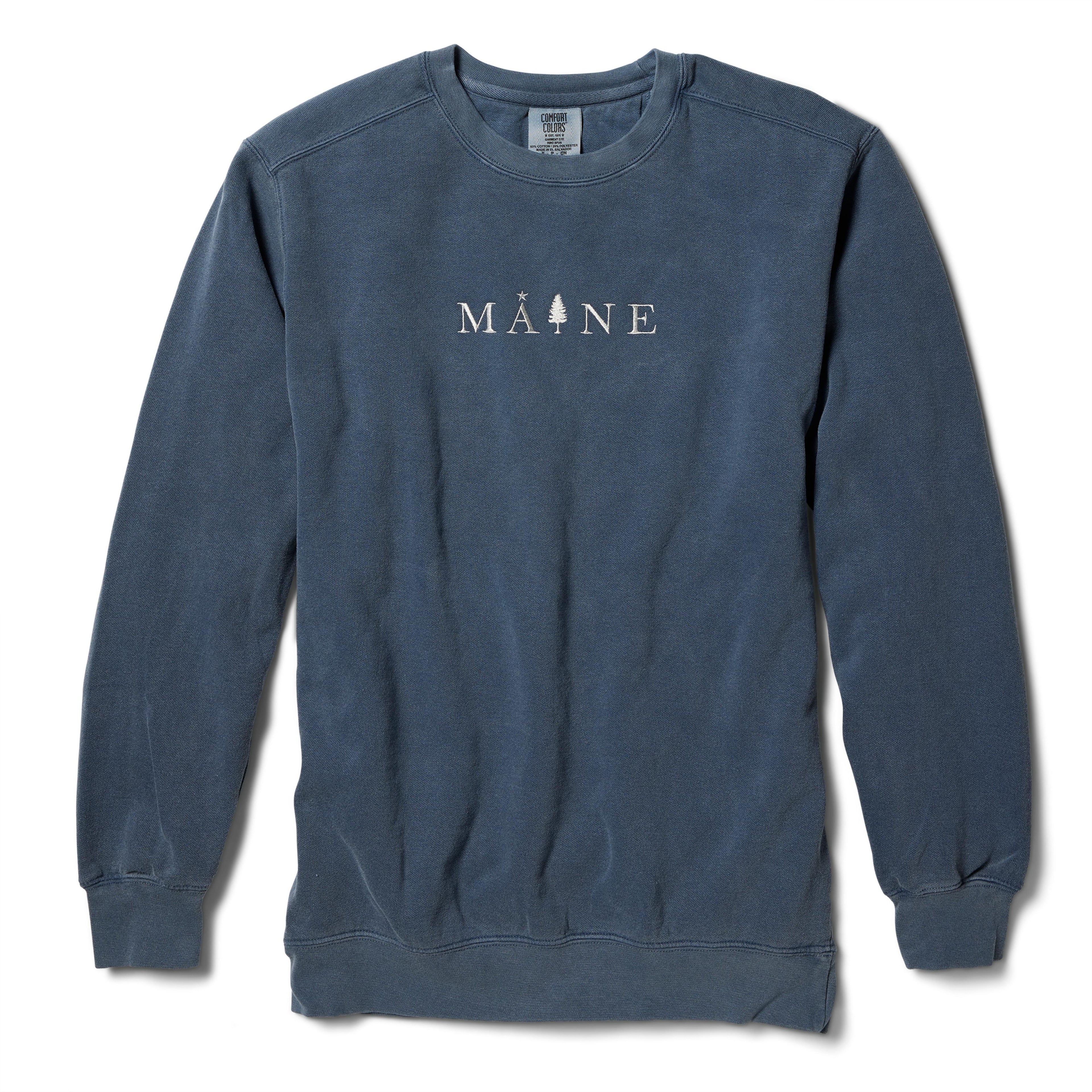 New Pine & Star Full Front EMB Crew