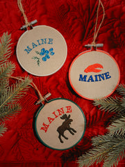 Embroidered Maine Ornament