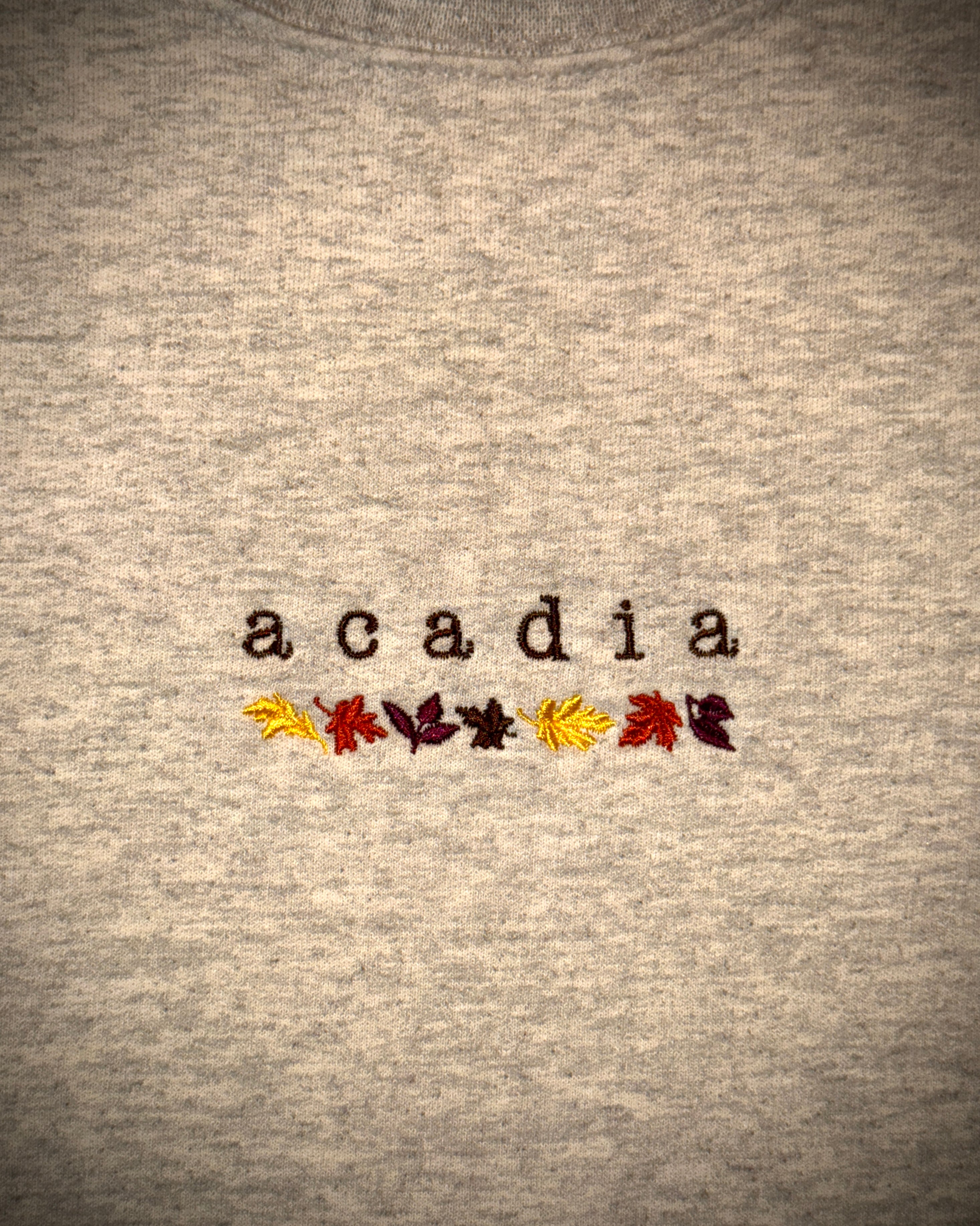 Autumn Leaves Embroidered Crew
