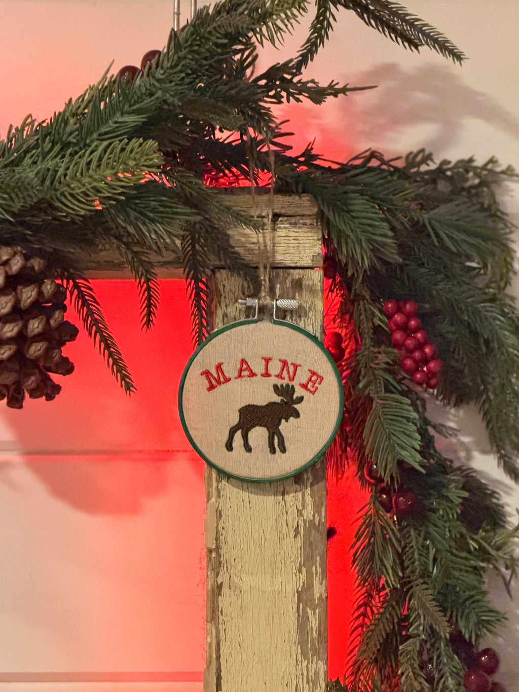 Embroidered Maine Ornament