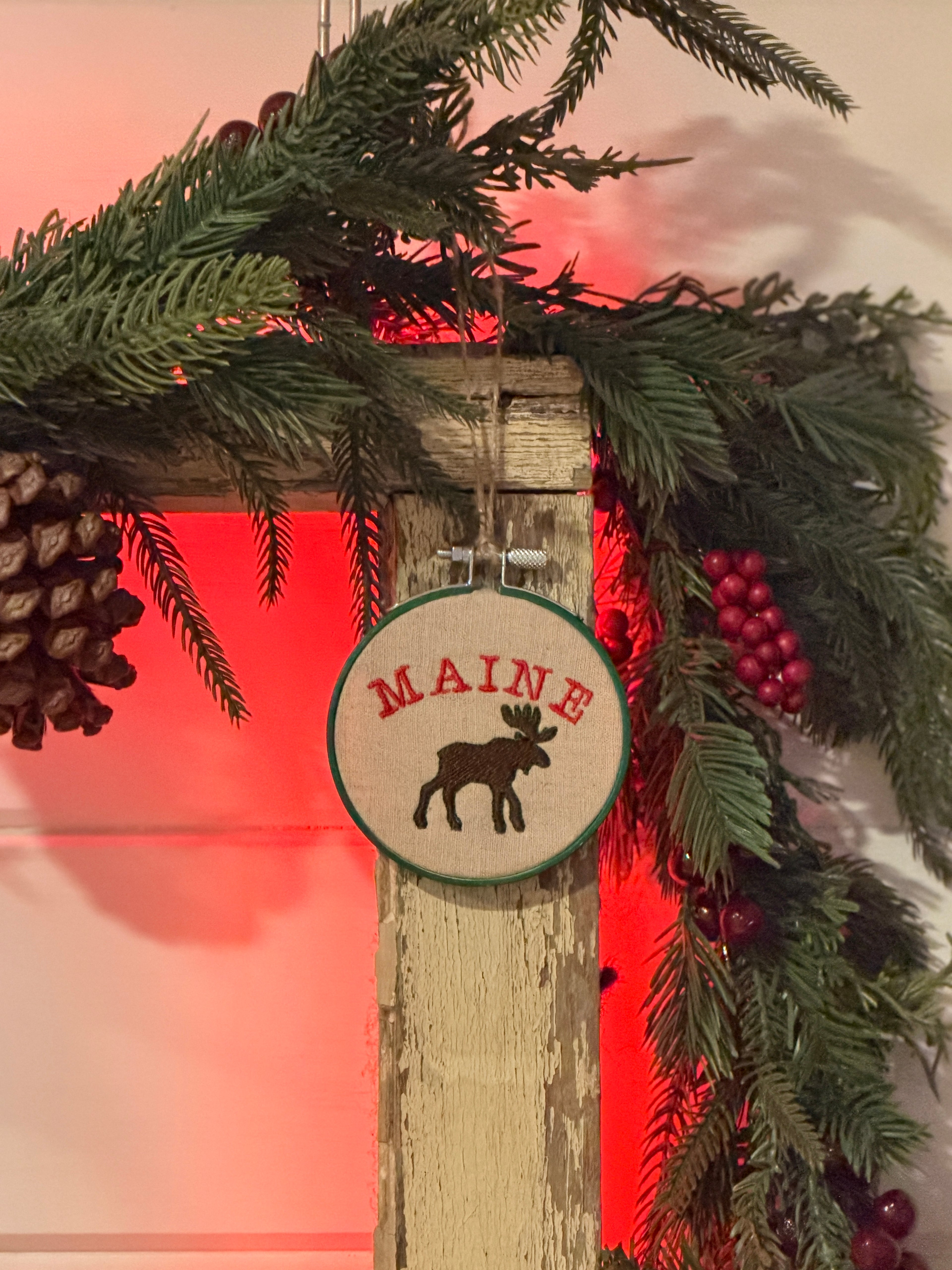 Embroidered Maine Ornament