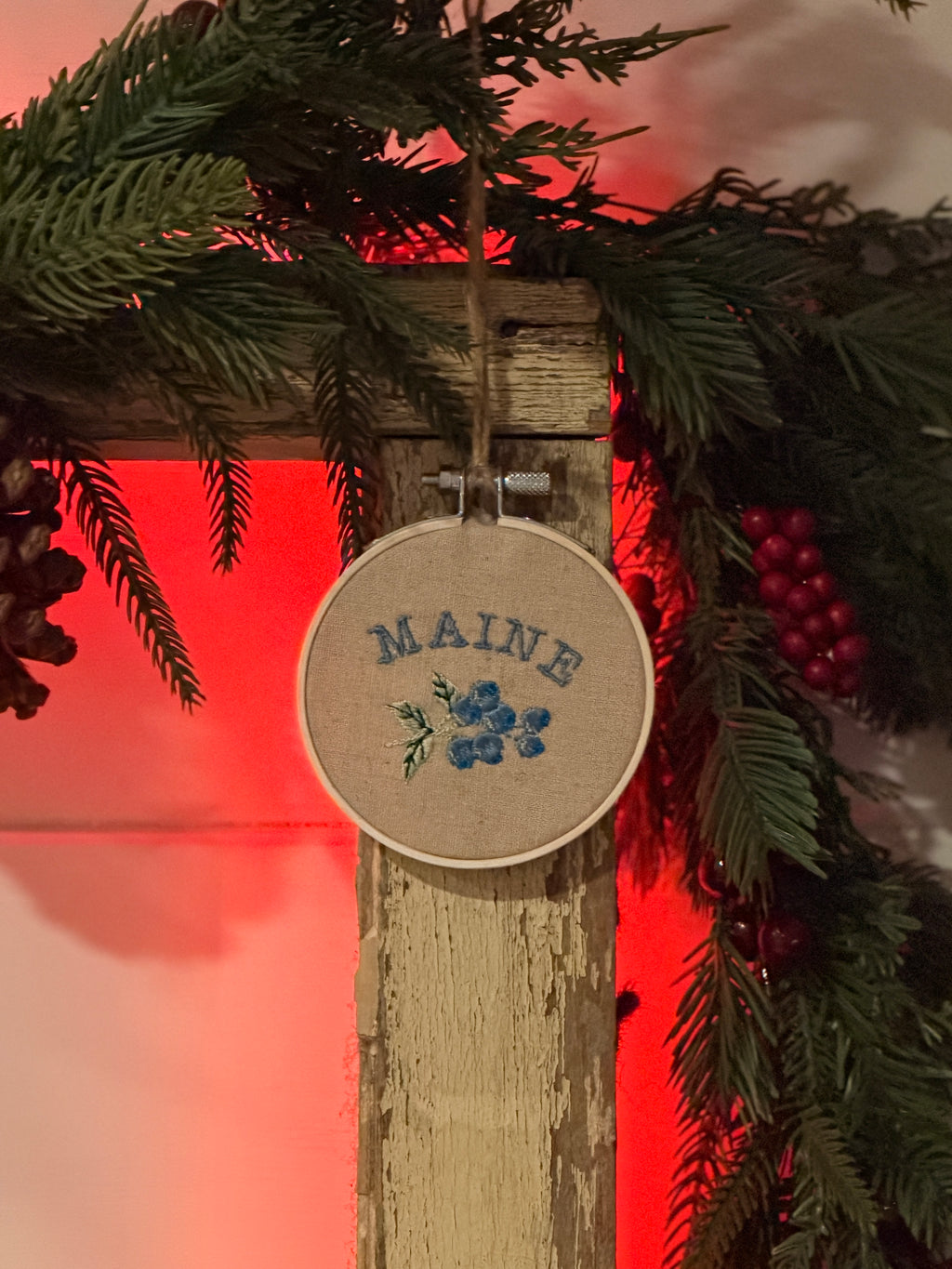 Embroidered Maine Ornament