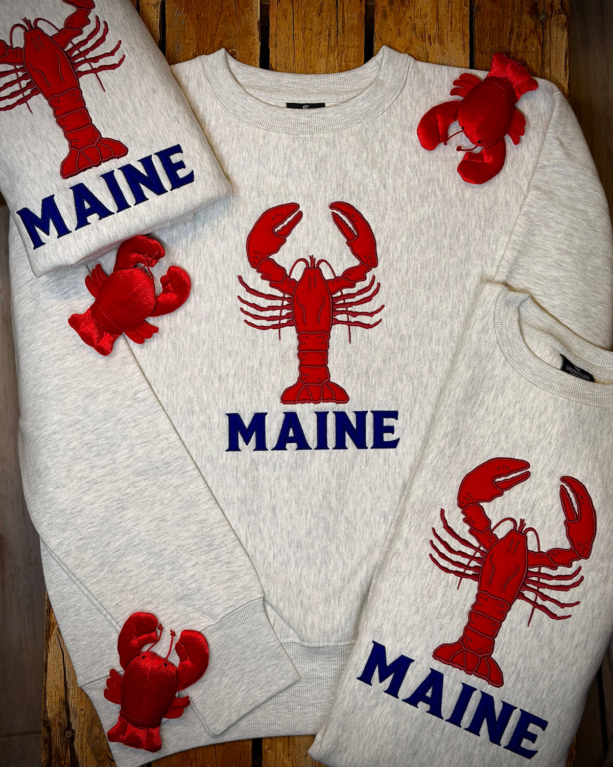 Maine Lobster Applique Crew