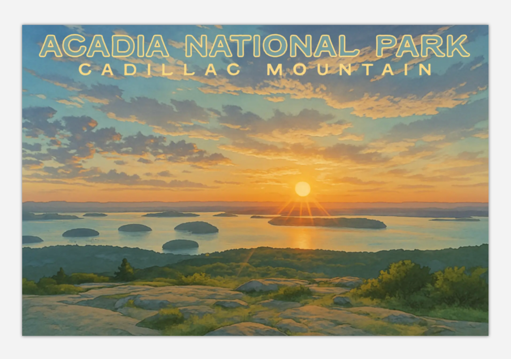 Cadillac Art Post Card