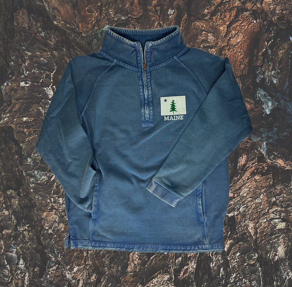Maine State Flag Quarter Zip