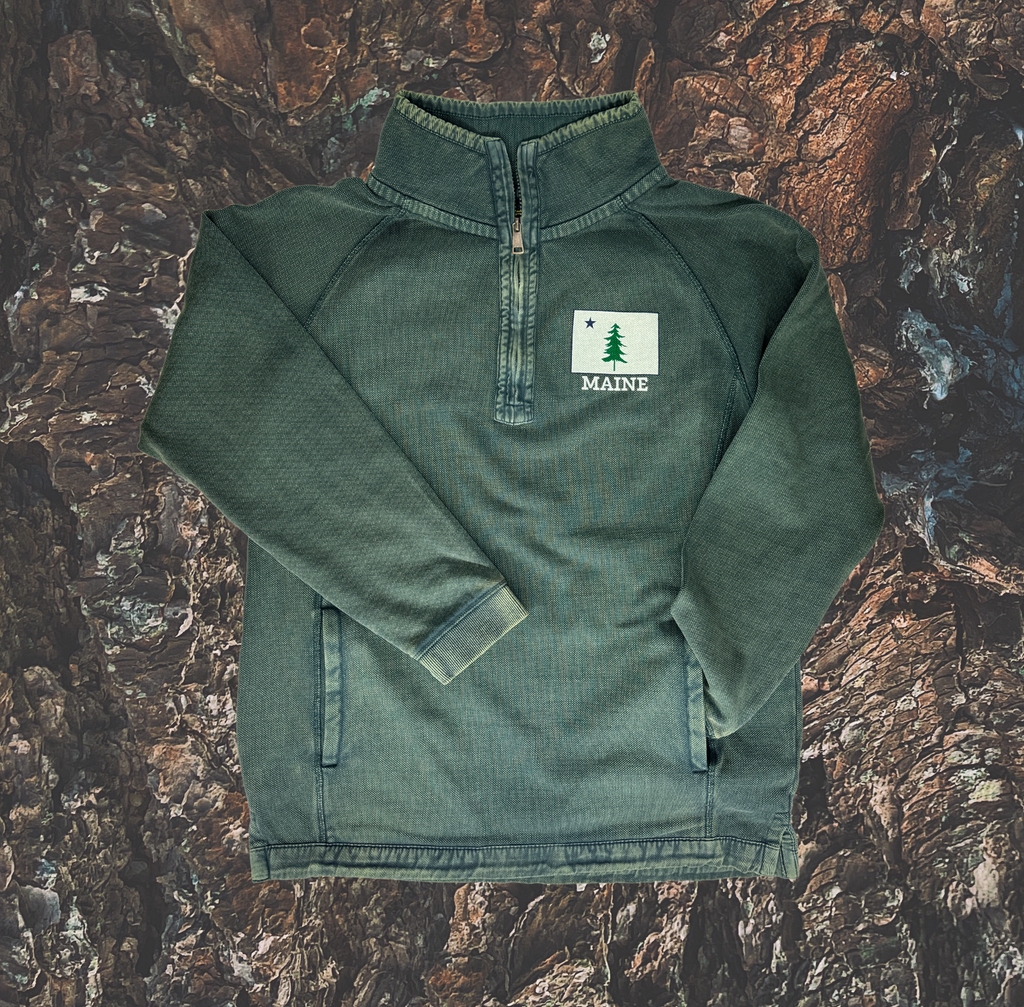 Maine State Flag Quarter Zip